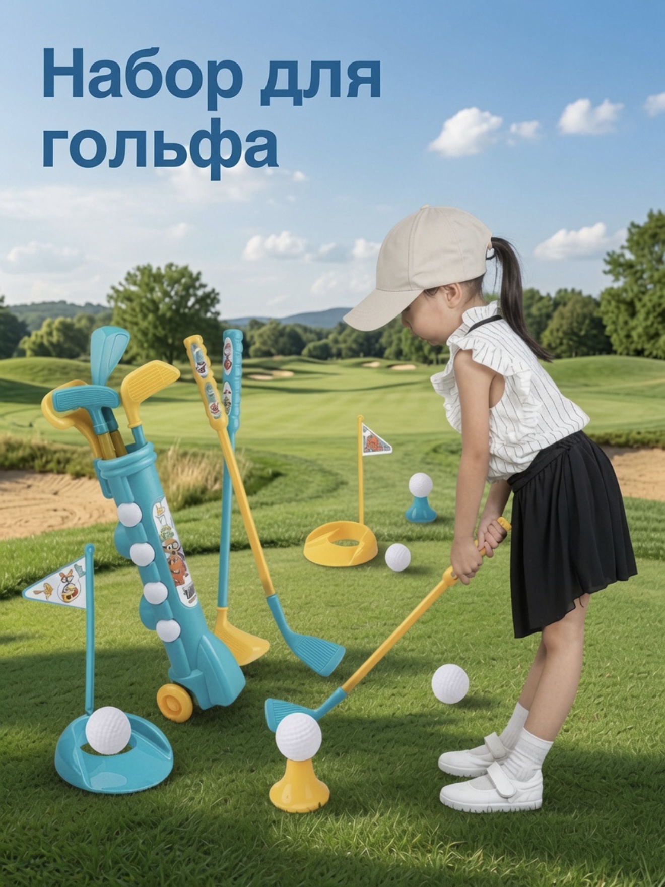 Bolalar golf o‘yin to‘plami. Ochiq havoda va uyda faol o‘yin - 