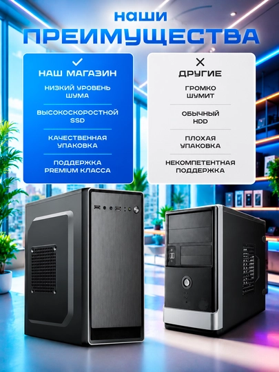 Kompyuter uy va ofis uchun tizim bloki Intel Core i5 6500 8GB DDR4 128GB SSD Windows 10Pro