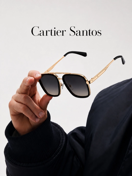 Cartier Santos premium quyosh ko‘zoynagi – UV400 himoya, uniseks model - 