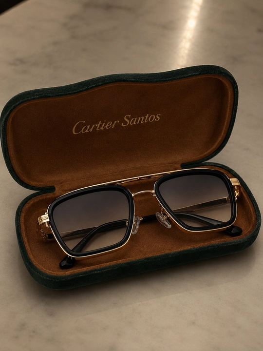 Cartier Santos premium quyosh ko‘zoynagi – UV400 himoya, uniseks model
