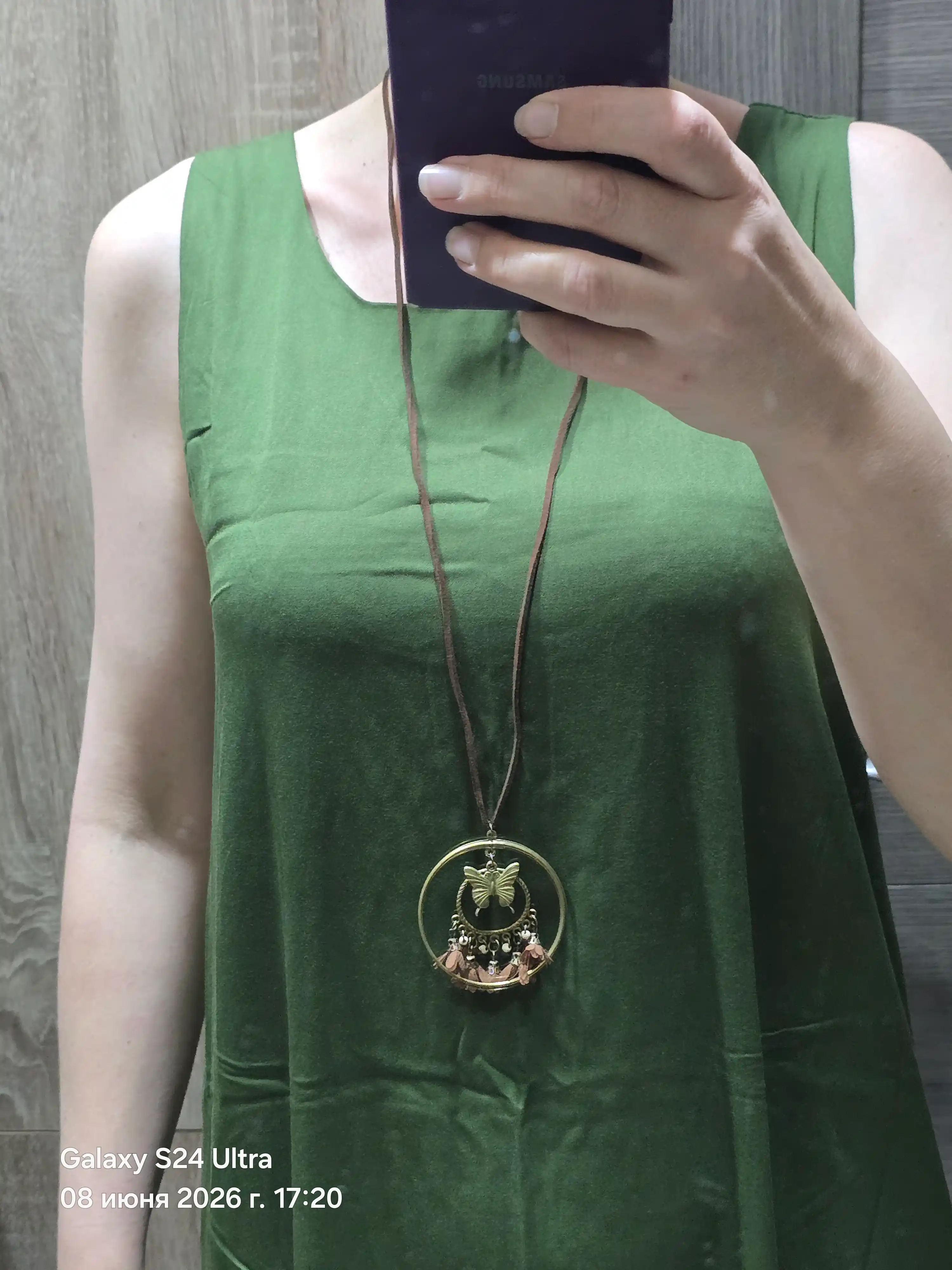 Kulonli marjon, yog‘och marjon, vintage marjon, boho uslub marjon, uzun marjon