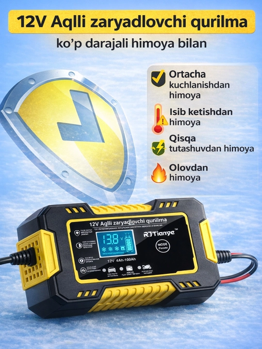 12V akkumulyatorlar uchun avtomatik zaryadlovchi qurilma, 12V AKB