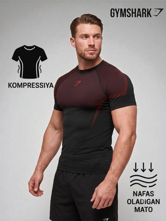 Kompression futbolka, sport uchun rashgard, erkaklar uchun, fitnes uchun - 