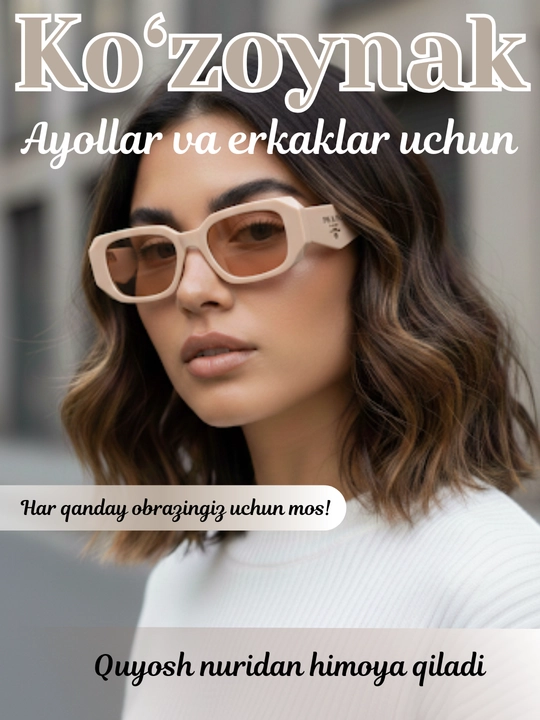 Prada uslubidagi premium quyosh ko‘zoynagi, ayollar va erkaklar uchun UV400