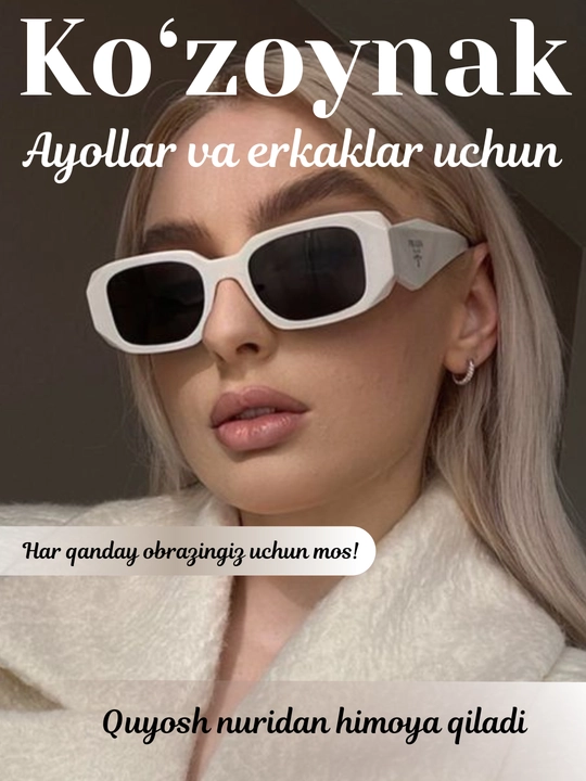 Prada uslubidagi premium quyosh ko‘zoynagi, ayollar va erkaklar uchun UV400