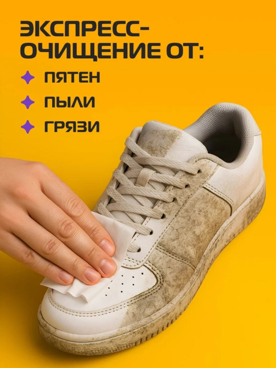 Влажные салфетки для очищения белой обуви и подошв Salton Sport 150 мл