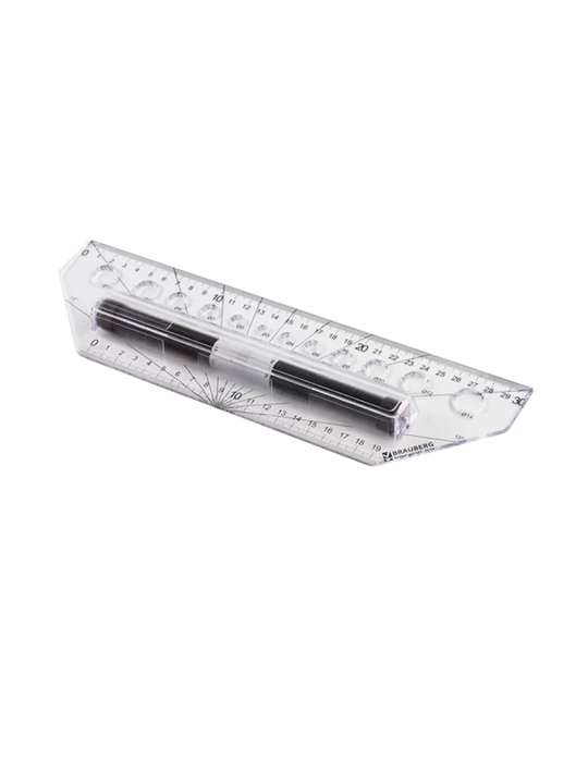 Rolikli o‘lchagich (reysshina) 30 sm, BRAUBERG, metall rolik, osma quti, 210647