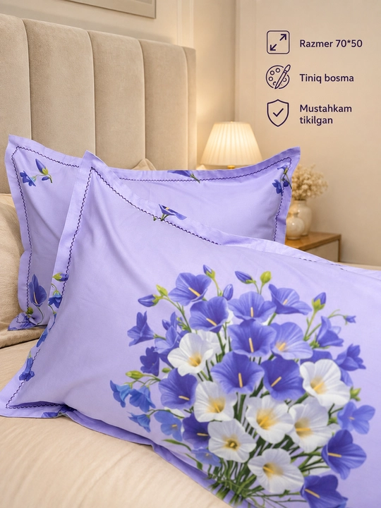 Yostiq jildi 70x50, Super satin, 2 dona ,100% paxta