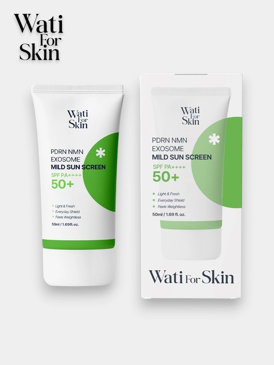 Wati for Skin PDRN NMN Exosome Mild Sunscreen SPF50+ PA++++, солнцезащитный крем, 50 мл