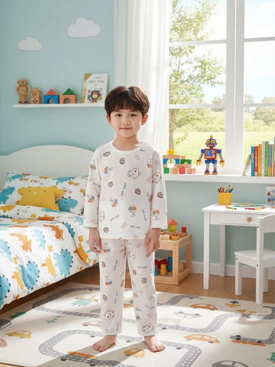O‘g‘il bolalar va qizlar uchun pijama, 100% paxta