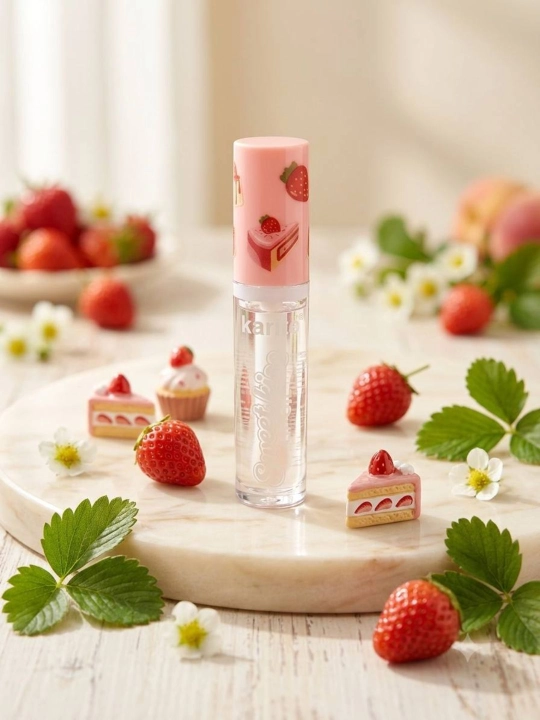 Karité Strawberry Lip Oil – namlantiruvchi lab yog‘i, qulupnay aromatli - 