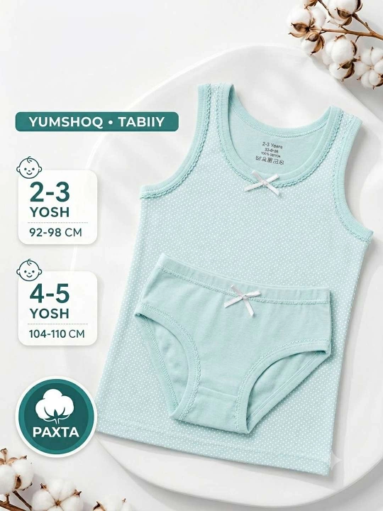 Комплект из майки и трусиков для девочек, летний, для девочек 2-3 и 4-5 лет - 