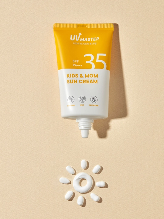UV MASTER Kids N Mom Sun Cream 45 ml bolalar va kattalar uchun quyoshdan himoya kremi