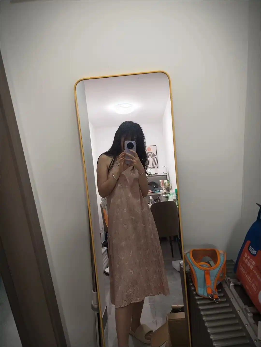 Ayollar tungi ko‘ylagi, yozgi slip dress, viskoza, keng fason, uy kiyimi