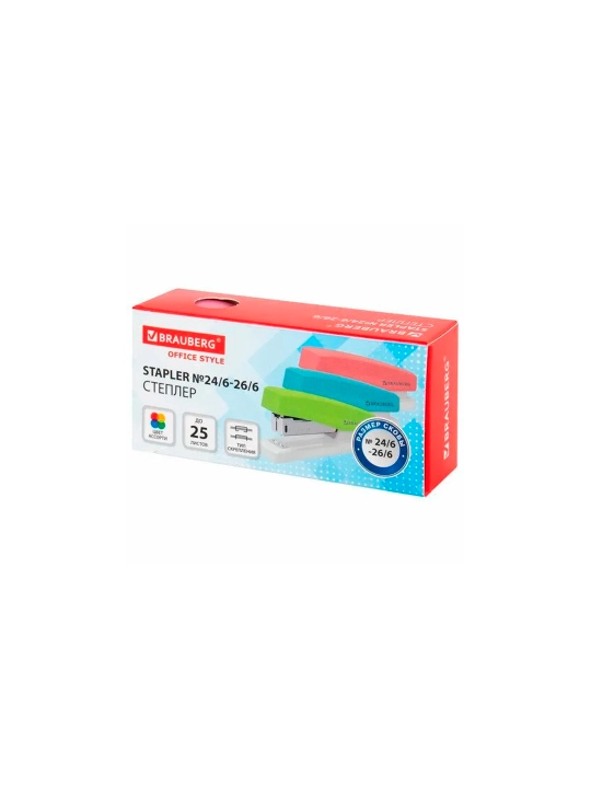 Brauberg stepler, 25 tagacha varaq, turli xil, 272748
