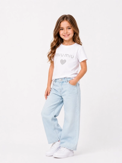 Летняя футболка для девочек 2 цвета MiuMiu 3-7 лет - 