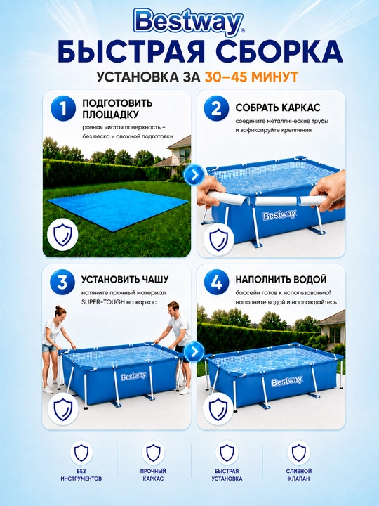Karkasli basseyn, Bestway Steel Pro 1200 - 7140 l