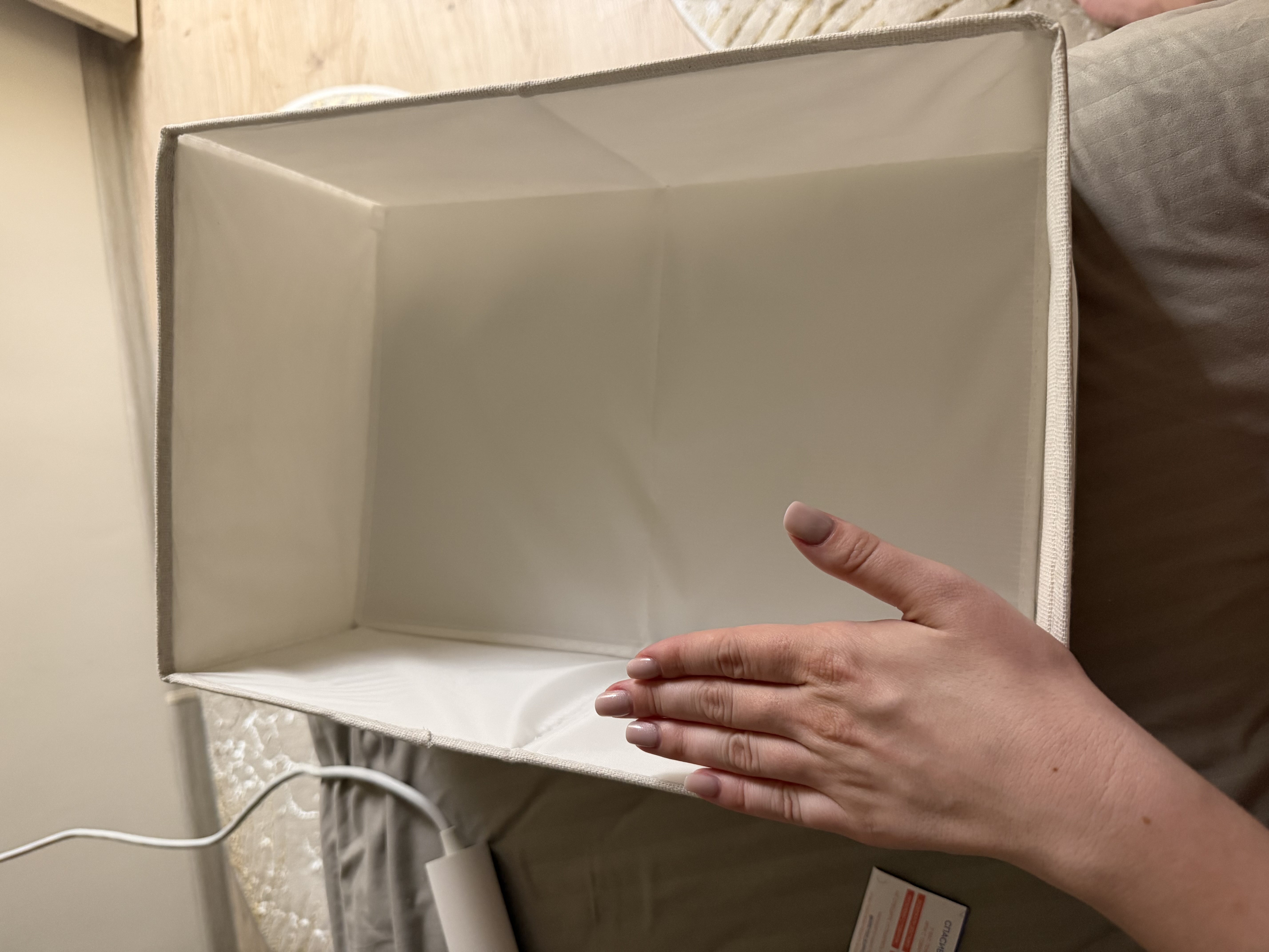 Корзина органайзер для хранения вещей, короб с окошком, складной 40x27x17 см, 1 шт