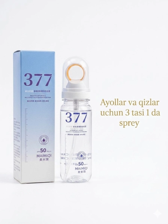Спрей 3 в 1 для женщин и девушек, SPF 50+, увлажняющий и фиксирующий, 90 мл - 