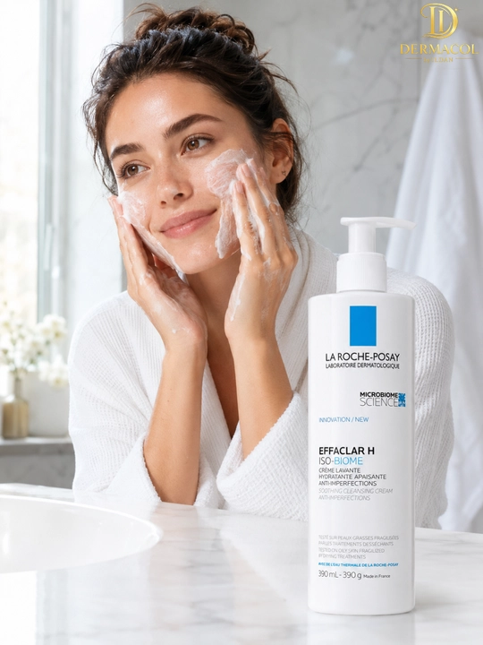 Мягкий уход для умывания лица Effaclar H IsoBiome La Roche для свежести и чистоты 390 ML
