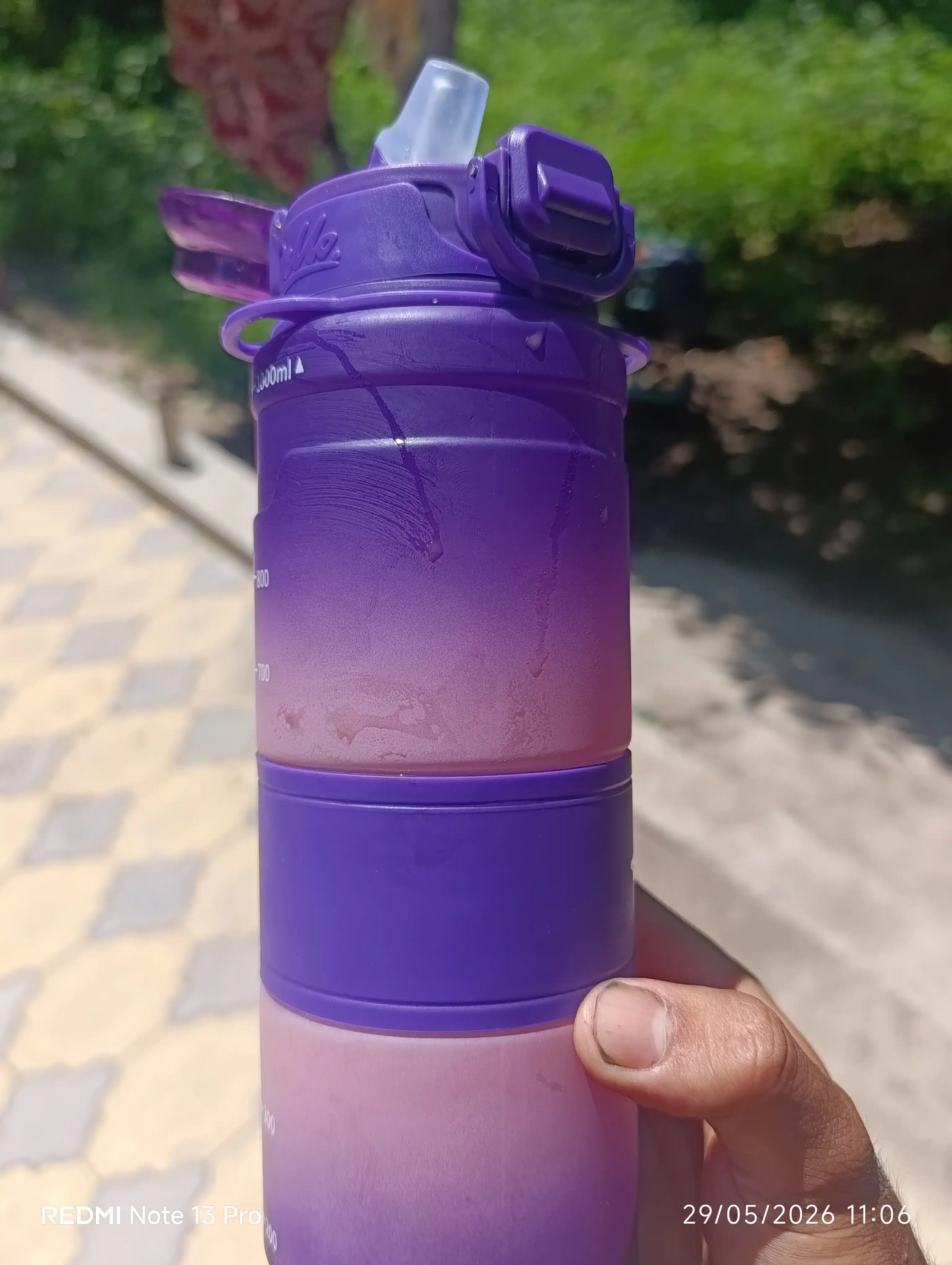 Suv idish, sheyker butilkalar, fitnes va kunlik sport uchun suv idish, 1000 ml matli