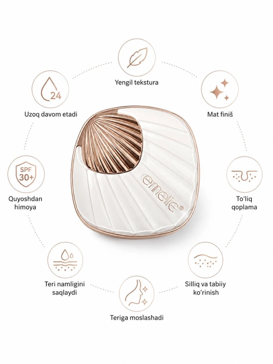 Пудра для лица Emelie BB/HD компактная Matte Powder, SPF, матовая, стойкая