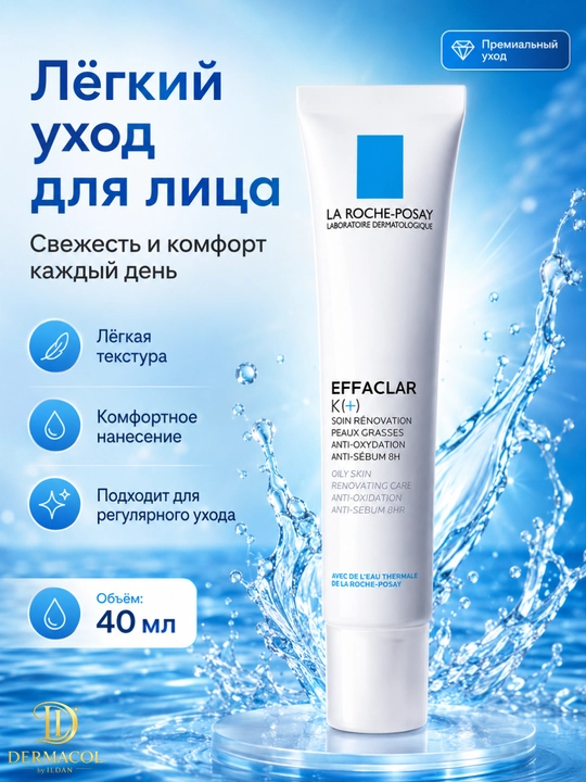 Крем для ровного и свежего вида лица  Effaclar K(+) La Roche лёгкая текстура 40 мл - 
