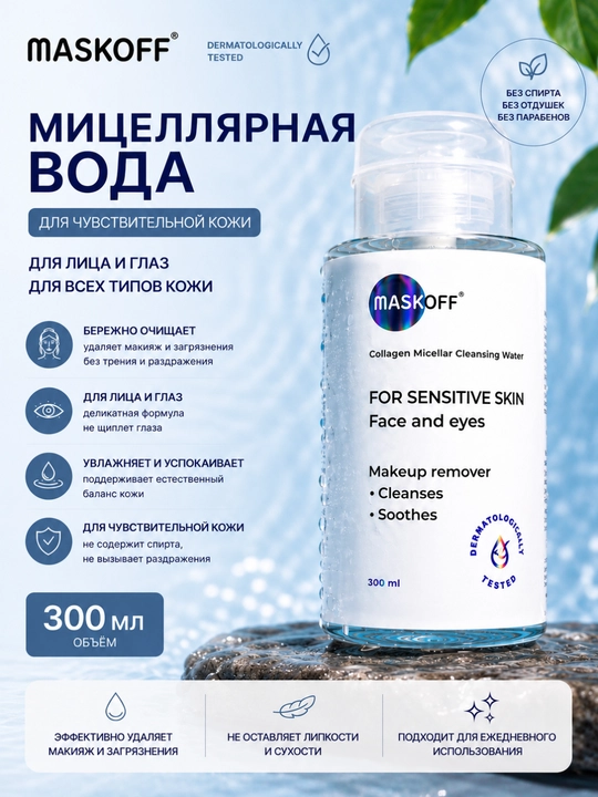 MASKOFF Коллагеновая мицеллярная вода, 300 мл - 