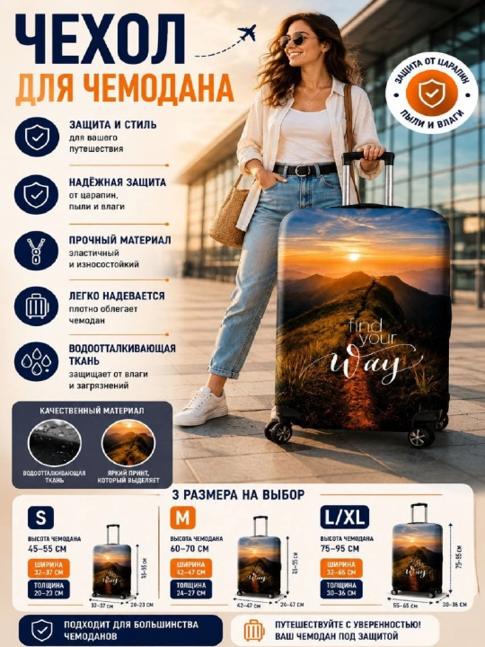 Чехол для чемодана цветной плотный