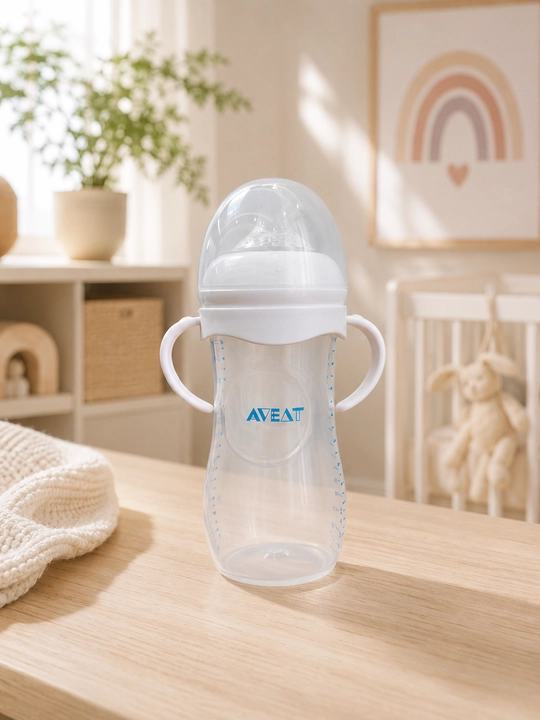 AVEAT bolalar uchun silikon nipelli tutqichli ichimlik butilkasi 330 ml (6+ oy)