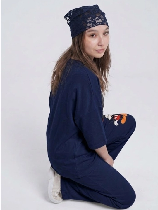 Двойка женская, oversize, свободного кроя, с широкими брюками и футболкой