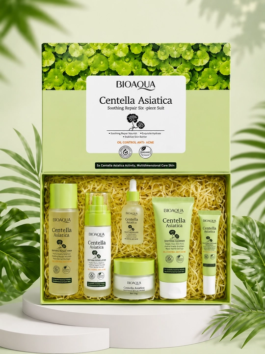 Набор для ухода за лицом Centella Asiatica 6 в 1 – успокаивающий, для всех типов кожи