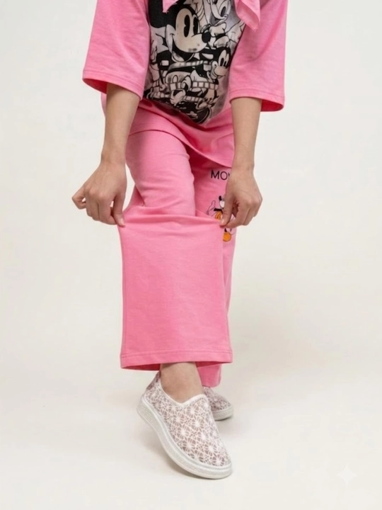 Двойка женская, oversize, свободного кроя, с широкими брюками и футболкой