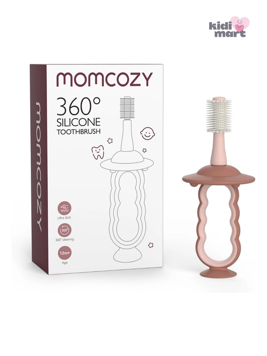 Momcozy TB002 детская силиконовая зубная щетка 360° с ограничителем - 