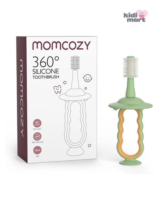 Momcozy TB002 детская силиконовая зубная щетка 360° с ограничителем - 