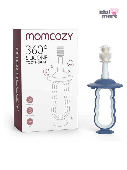 Momcozy TB002 детская силиконовая зубная щетка 360° с ограничителем - 