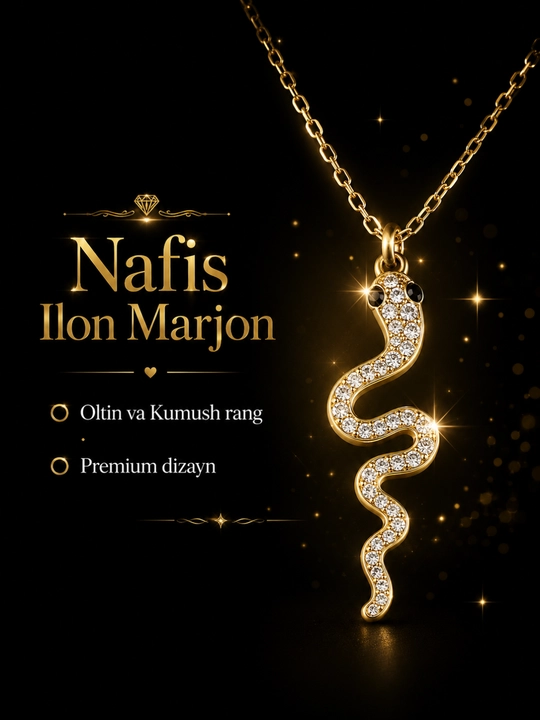 Ilon shaklidagi nafis marjon – ayollar uchun premium taqinchoq, oltin va kumush rang