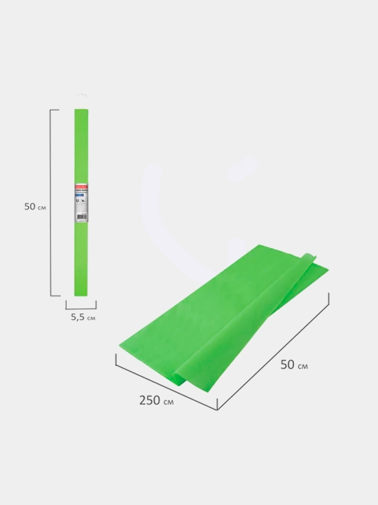 BRAUBERG gofrlangan (krepli) qog‘ozi, 10 xil rangda, 32 g/m², 50 x 250 sm