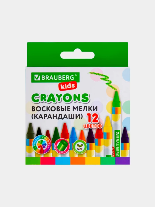 BRAUBERG KIDS mum bo‘rlari, 12 rang