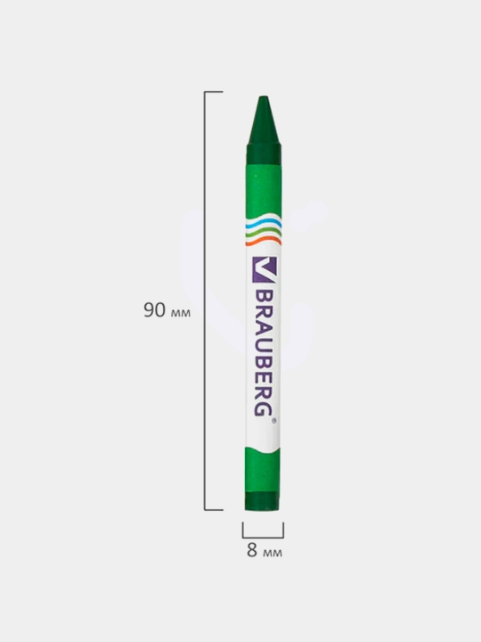 Восковые карандаши BRAUBERG, ПИФАГОР 6 цв., 1шт