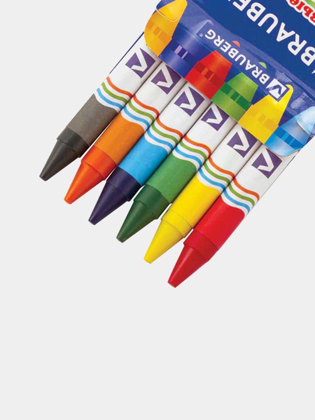 Восковые карандаши BRAUBERG, ПИФАГОР 6 цв., 1шт