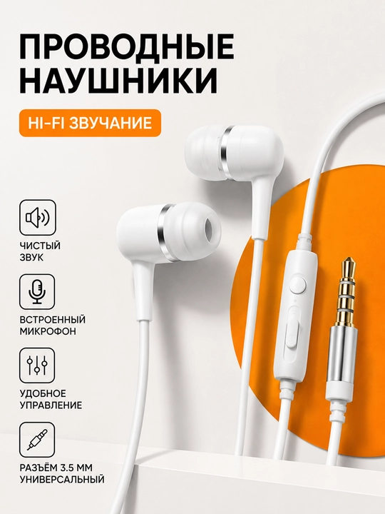 Yuqori sifatli ovoz va qulaylikka ega simli quloqchinlar 3,5 mm ulagichga ega