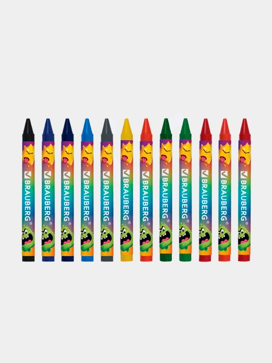 BRAUBERG mum bo‘rlari, 12 rang