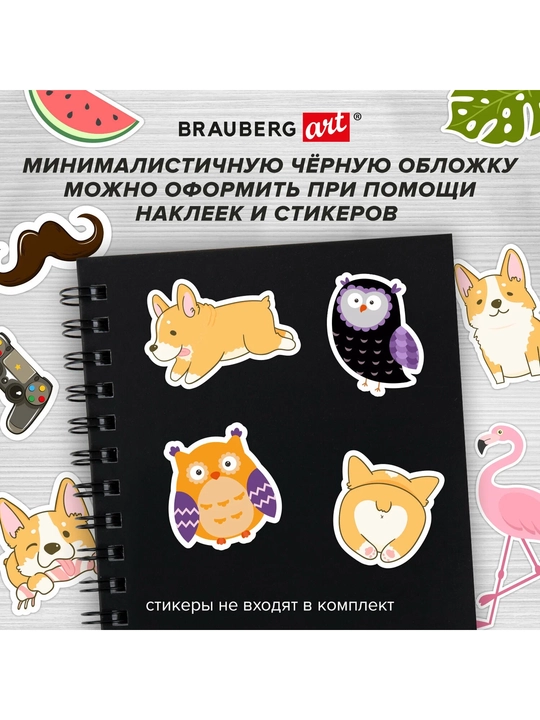 Скетчбук BRAUBERG ART, белая бумага 160 г/м², А4 210×297 мм, 40 л., гребень, арт. 115075