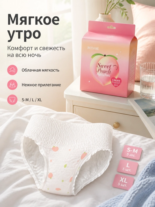 BOTARE Женские менструальные трусы, гигиенические брюки 5 шт - 