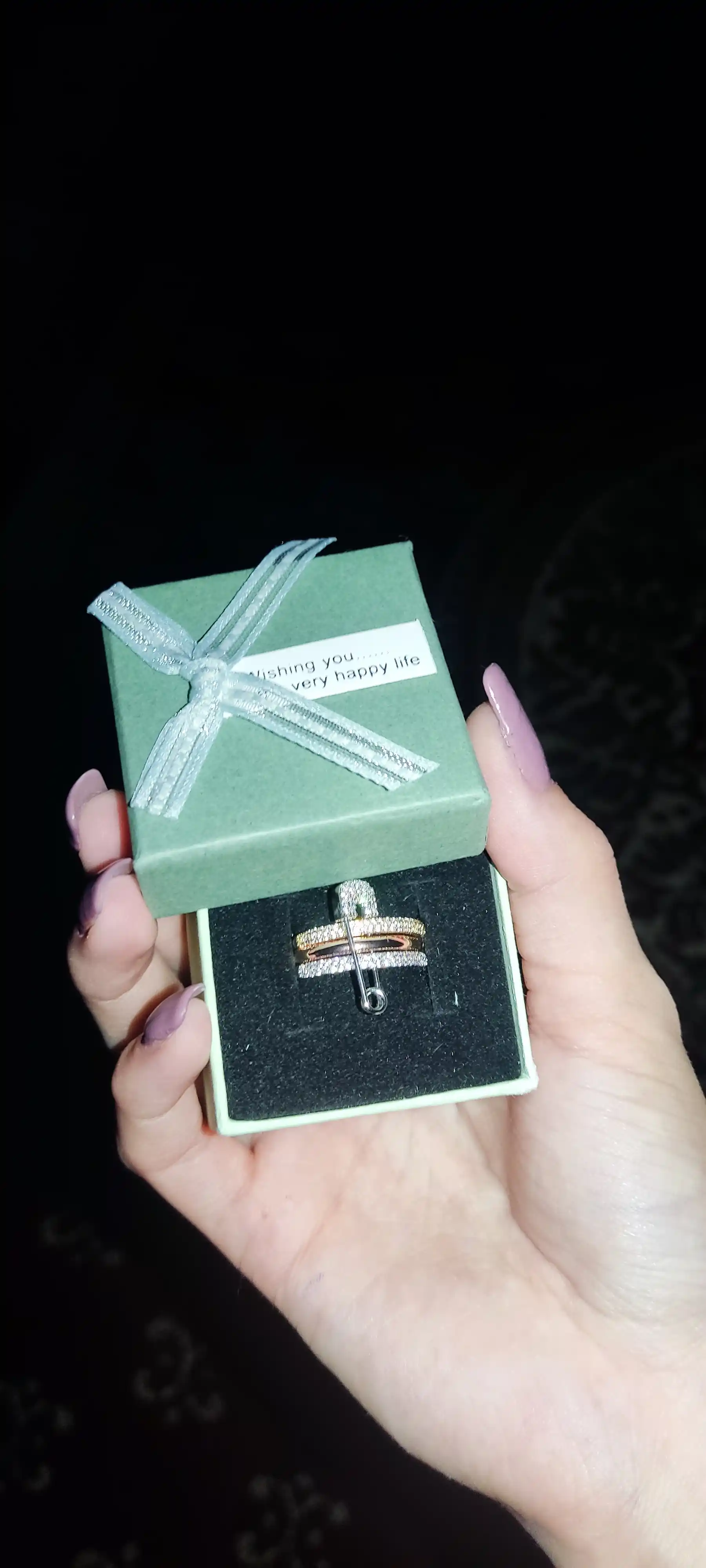Safety Pin 3 qatlamli to‘g‘nog‘ichli uzuk, ayollar uzuklari, qizlar uchun uzuklar