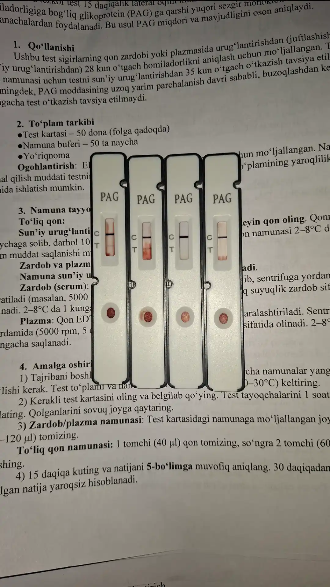Ringbio Ekspress Sigir Bo‘g‘ozlik Testi