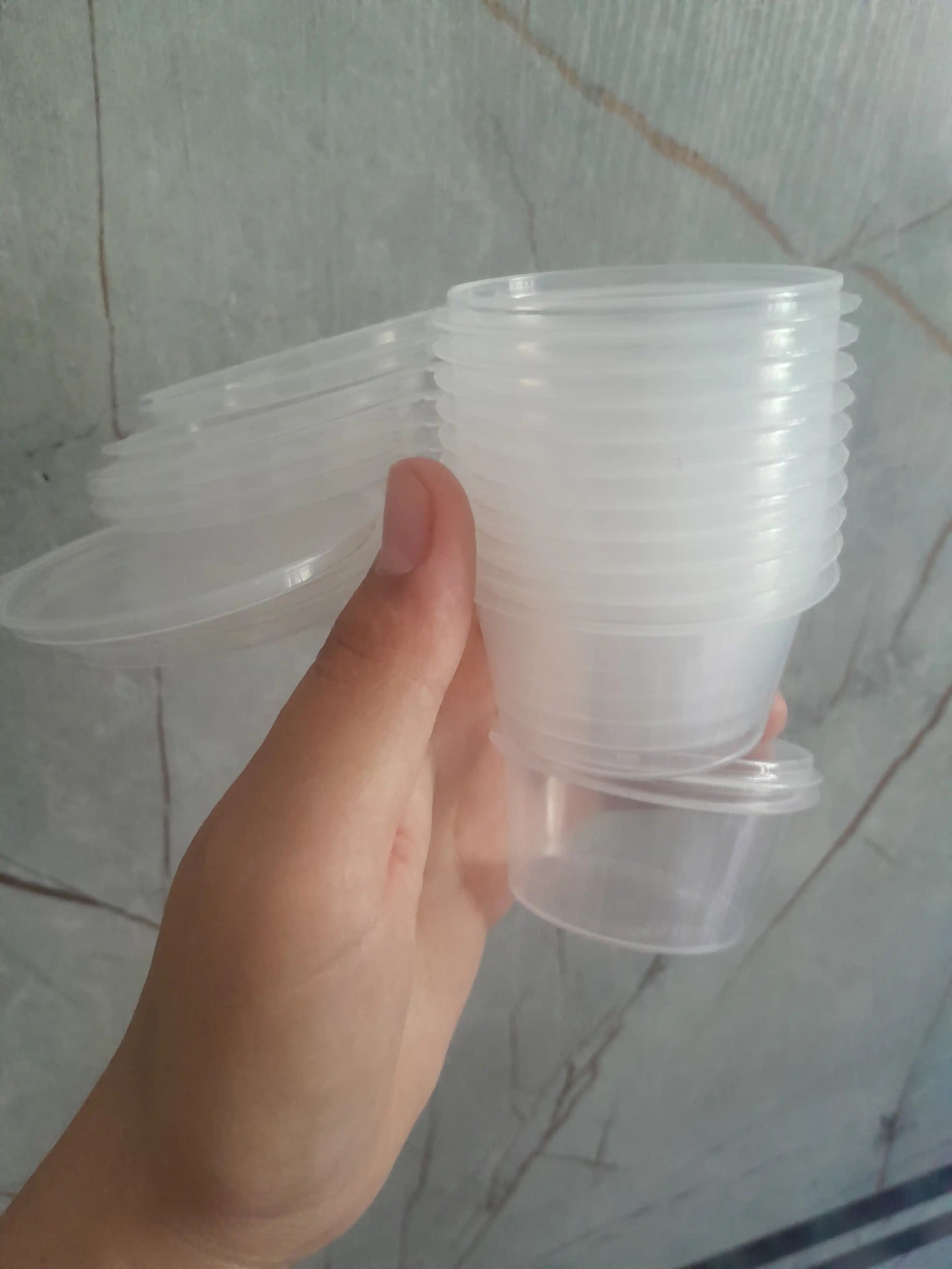 25 ml 50ml va 80 ml qopqoqli plastik konteyner – sous va oziq-ovqat saqlash uchun qulay
