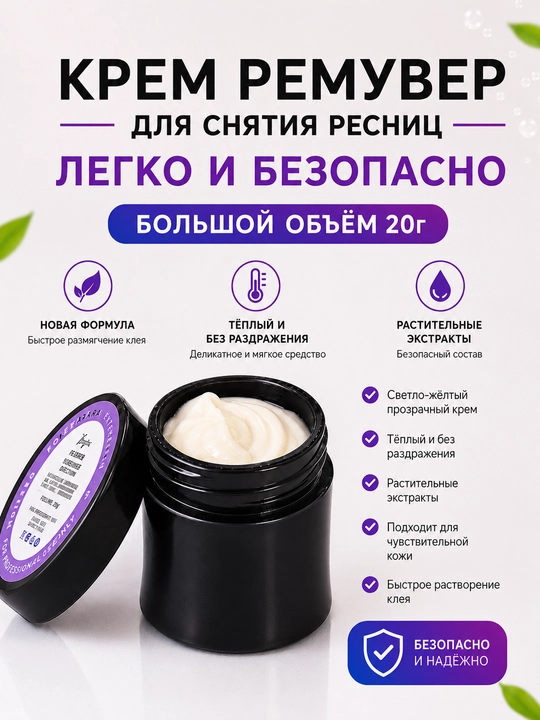 Крем-ремувер для снятия ресниц - 
