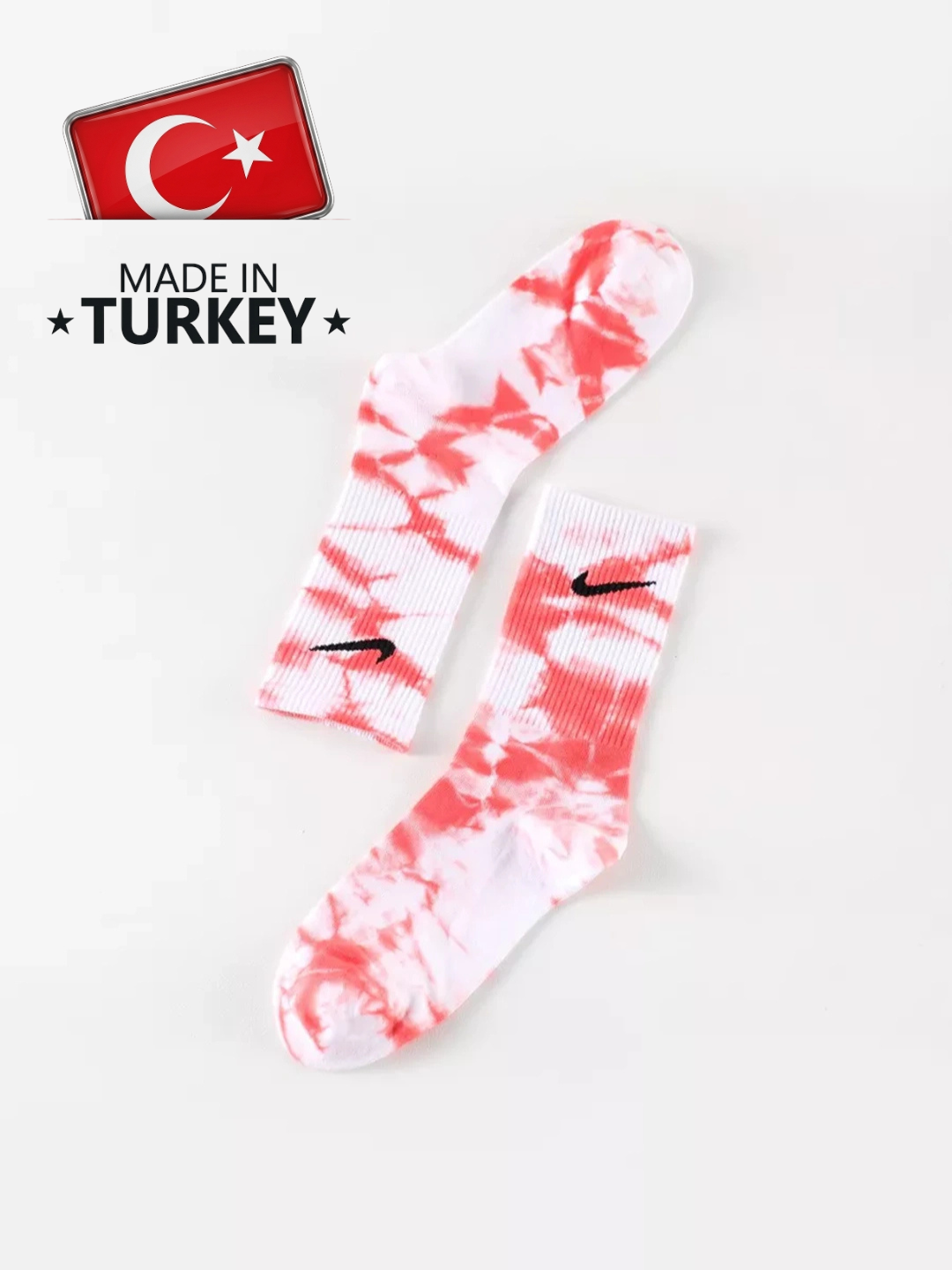 Turkiyaning sifatli rangli Nike paypoqlari, baland bo‘yli, unisekss